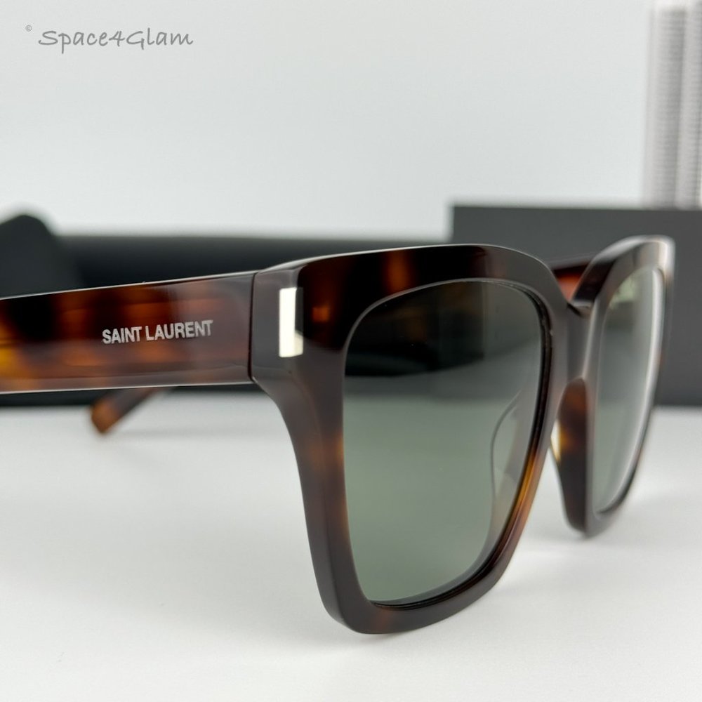 NEW Saint Laurent SL507 002 Havana Green Square Unisex Sunglasses - Picture 7 of 12